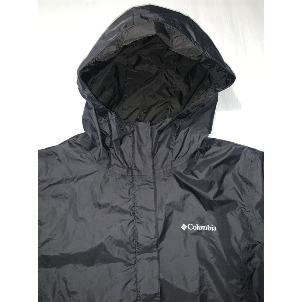 Columbia Women's Arcadia II Jacket Black Size XL Waterproof Rain Coat Omni Tech - Picture 8 of 15